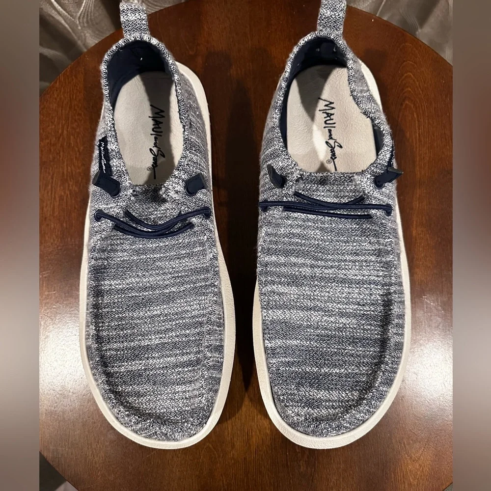 Maui & Sons Men’s Boat Shoes Gray Fabric Slip-On Casual Size: 11